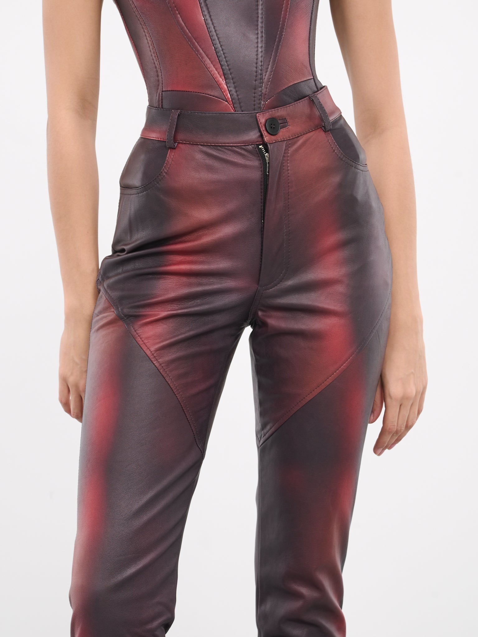 Printed Leather Pants - 4