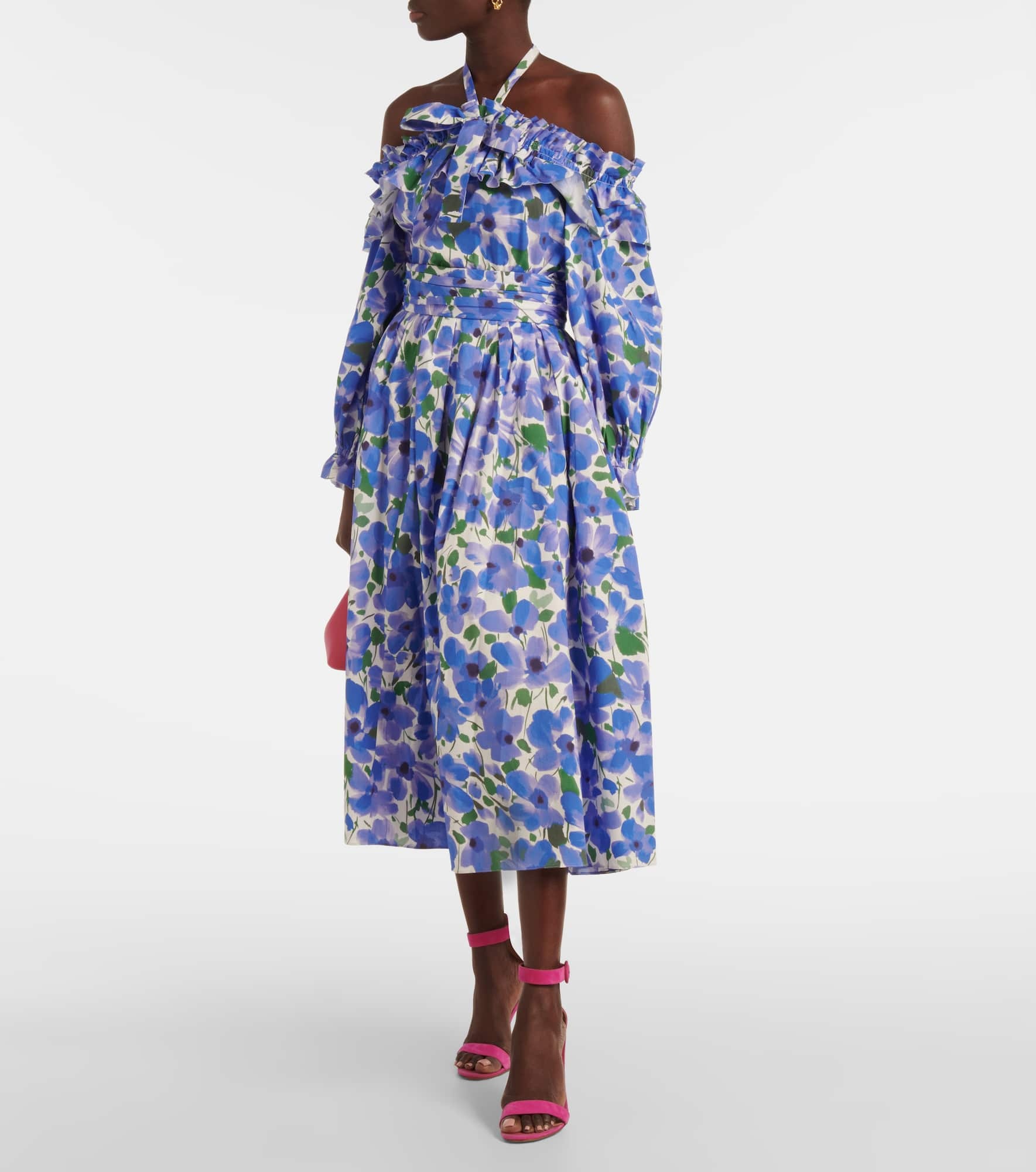 Floral off-shoulder cotton-blend top - 2