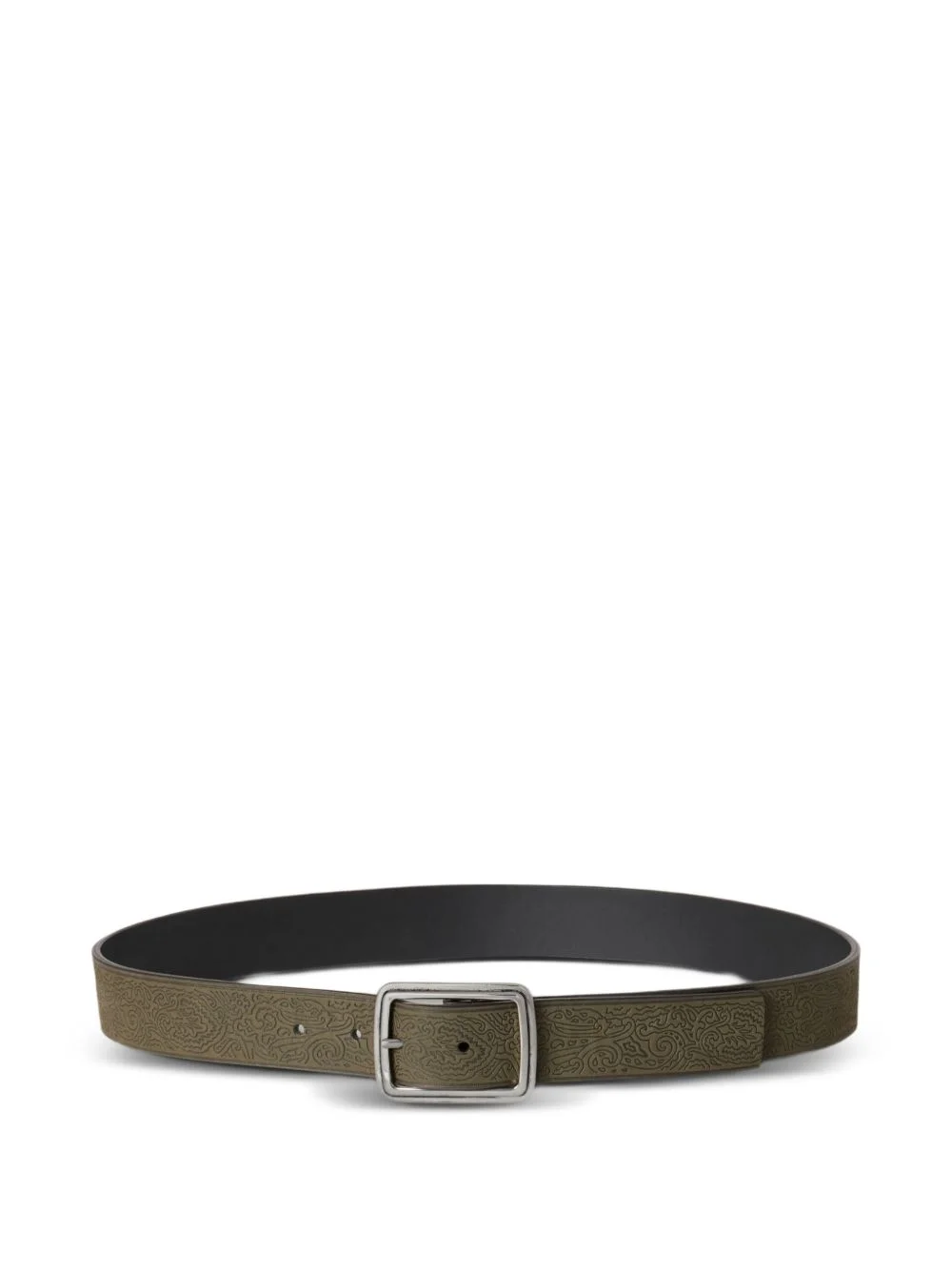 reversible leather belt with engraved motif - 1