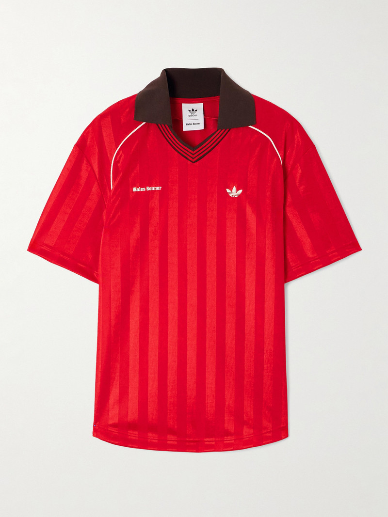 + Wales Bonner Embroidered Striped Recycled-jersey T-shirt 1