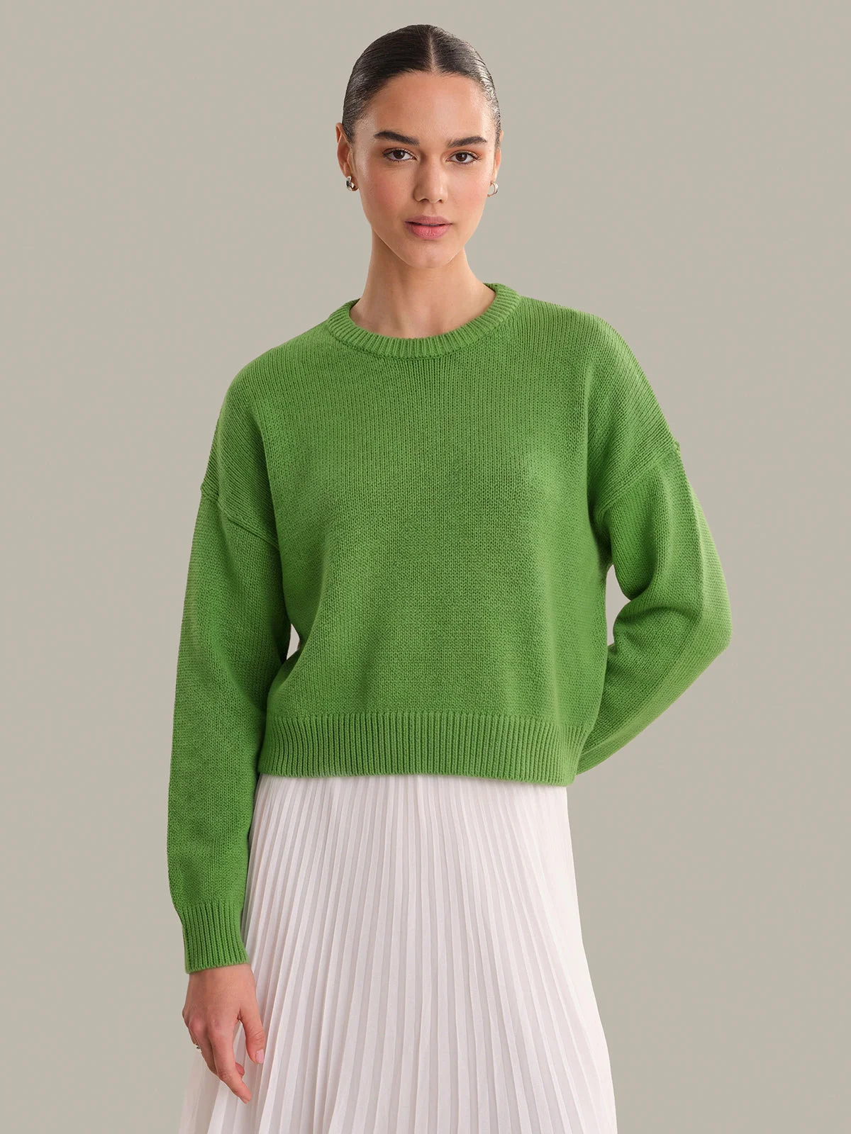 Veda: Classic Cotton Crewneck Sweater - 1