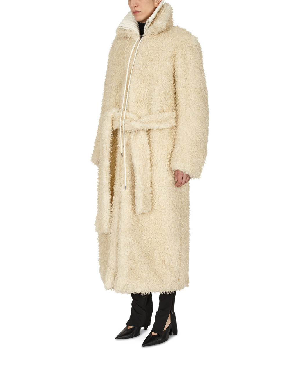 POLAR COAT WITH KNIT COLLAR - 4