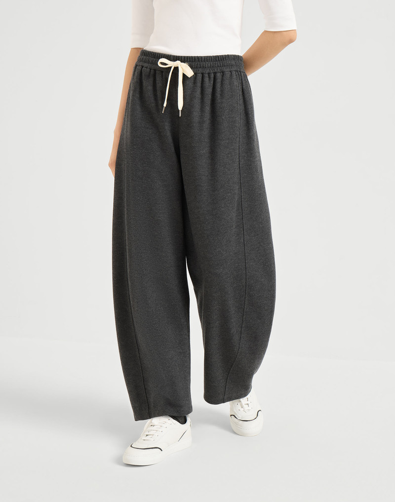 Double cashmere jersey track trousers 1