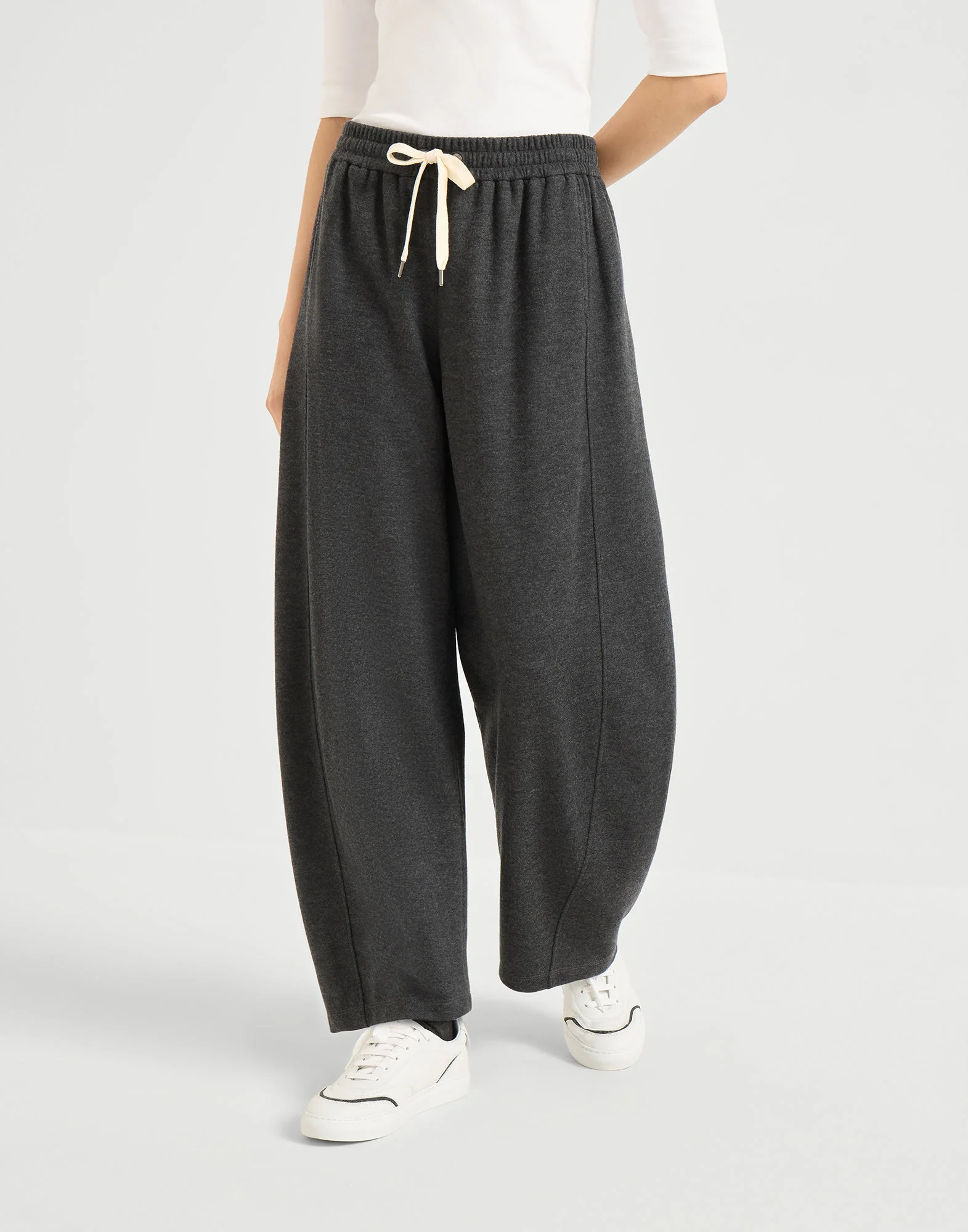 Double cashmere jersey track trousers - 1