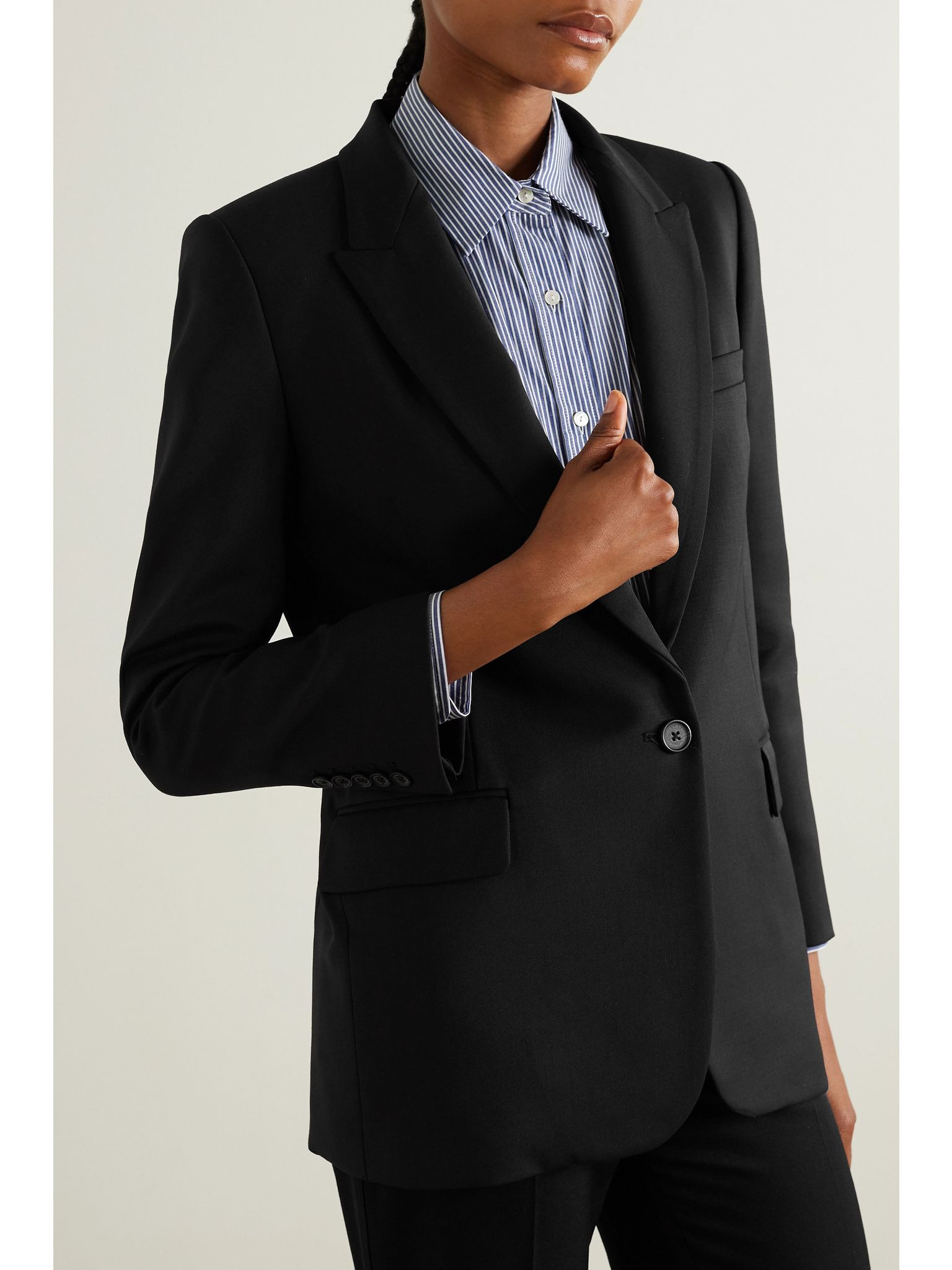 Diane stretch-wool twill blazer Black - 3