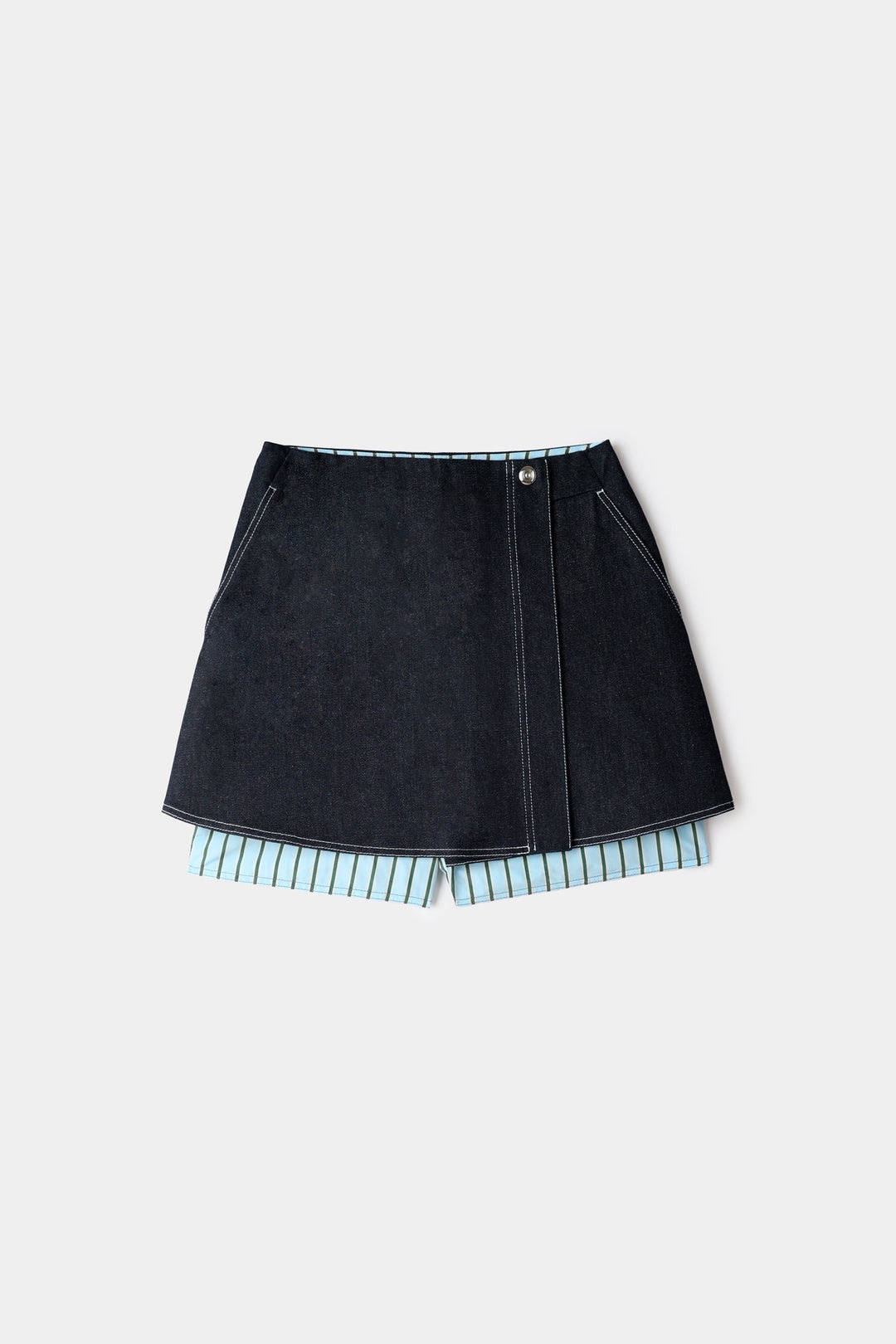 PANEL SHORT / dark denim - 1