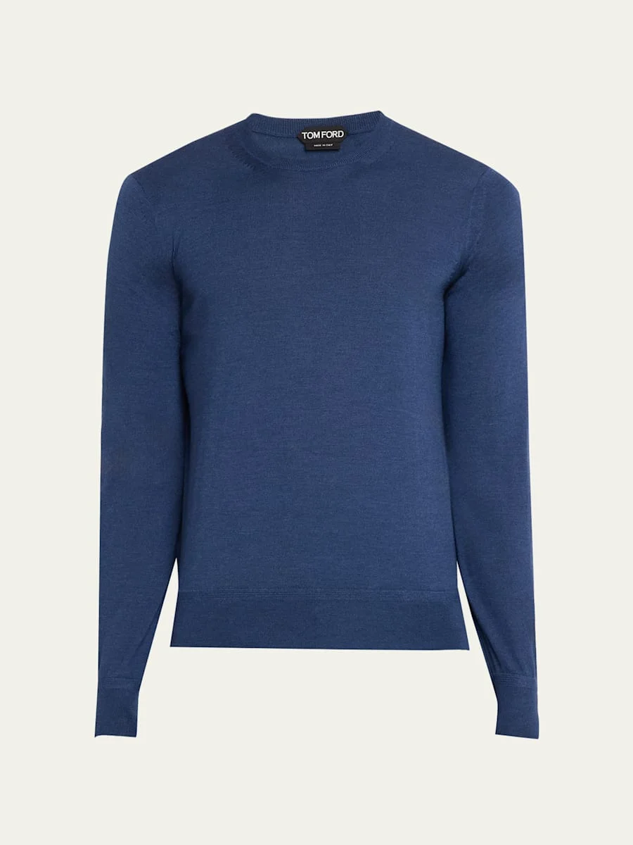Men's Fine Gauge Cashmere-Blend Sweater - 1