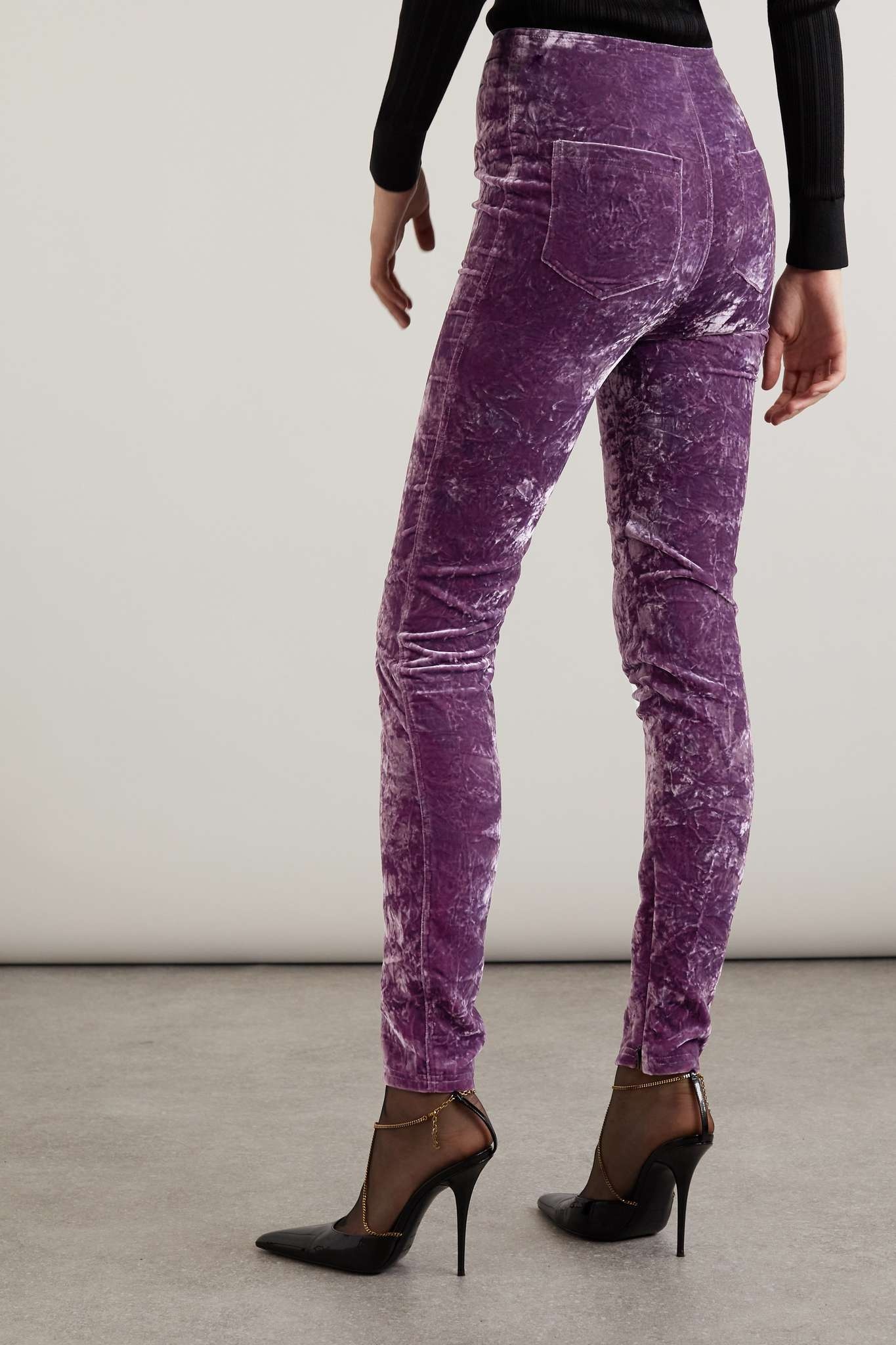 Crushed-velvet skinny pants - 3