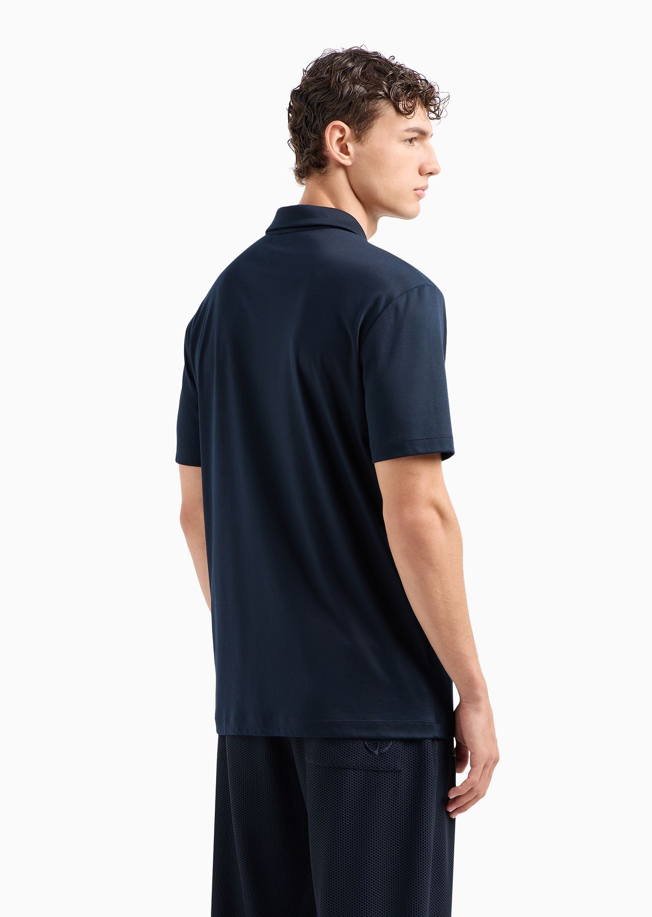 Short-sleeved polo shirt in cotton interlock - 3