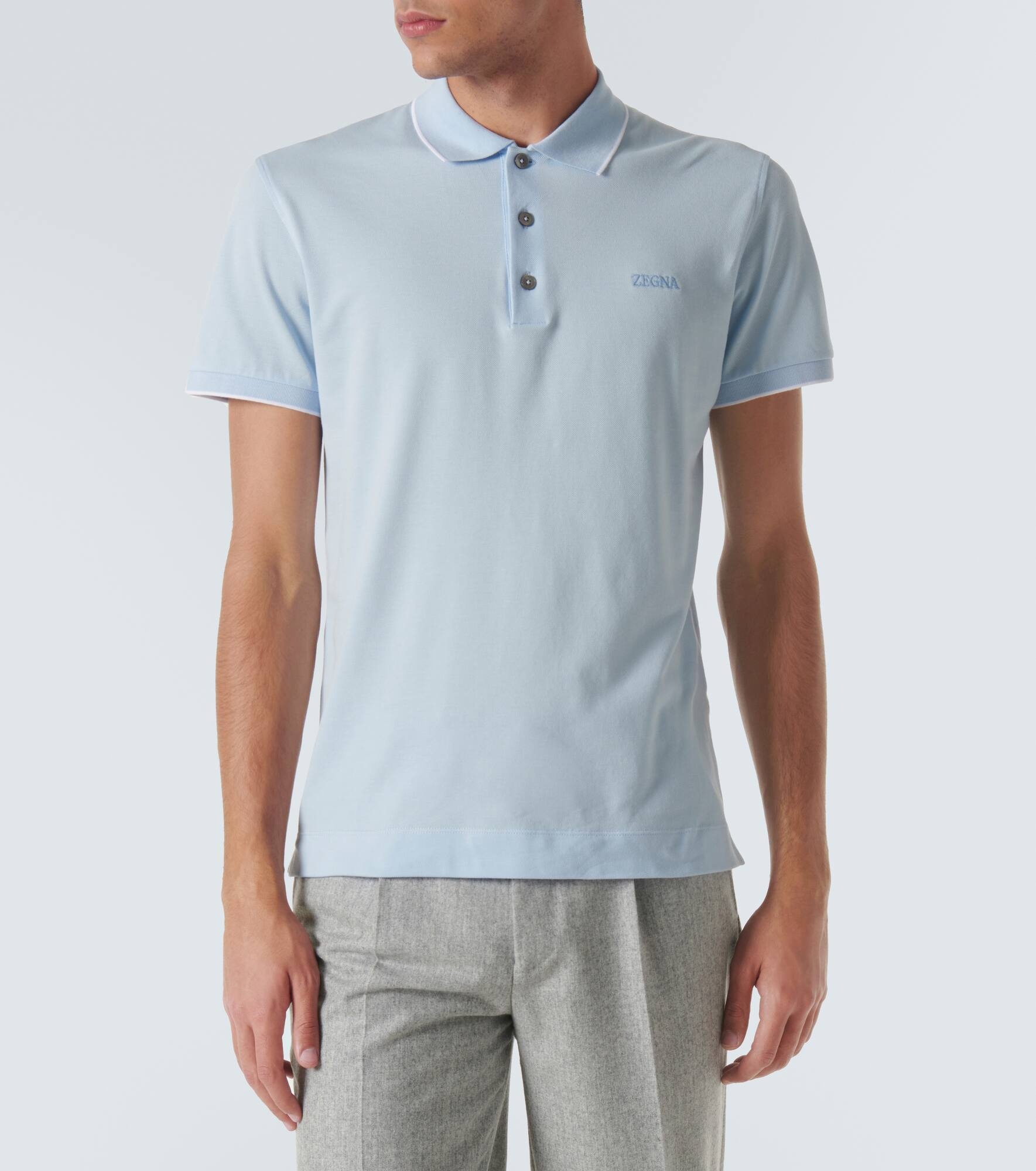 Cotton-blend polo shirt - 3