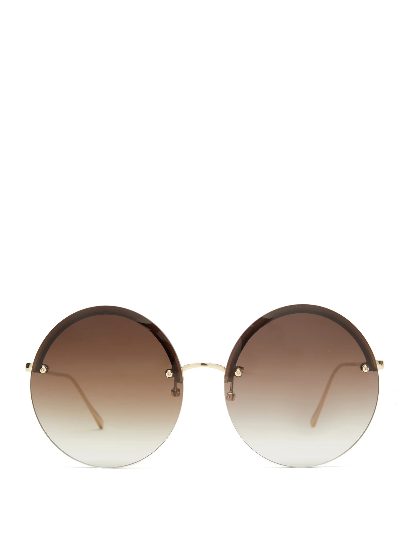 Adrienne round 22kt gold-plated sunglasses - 1