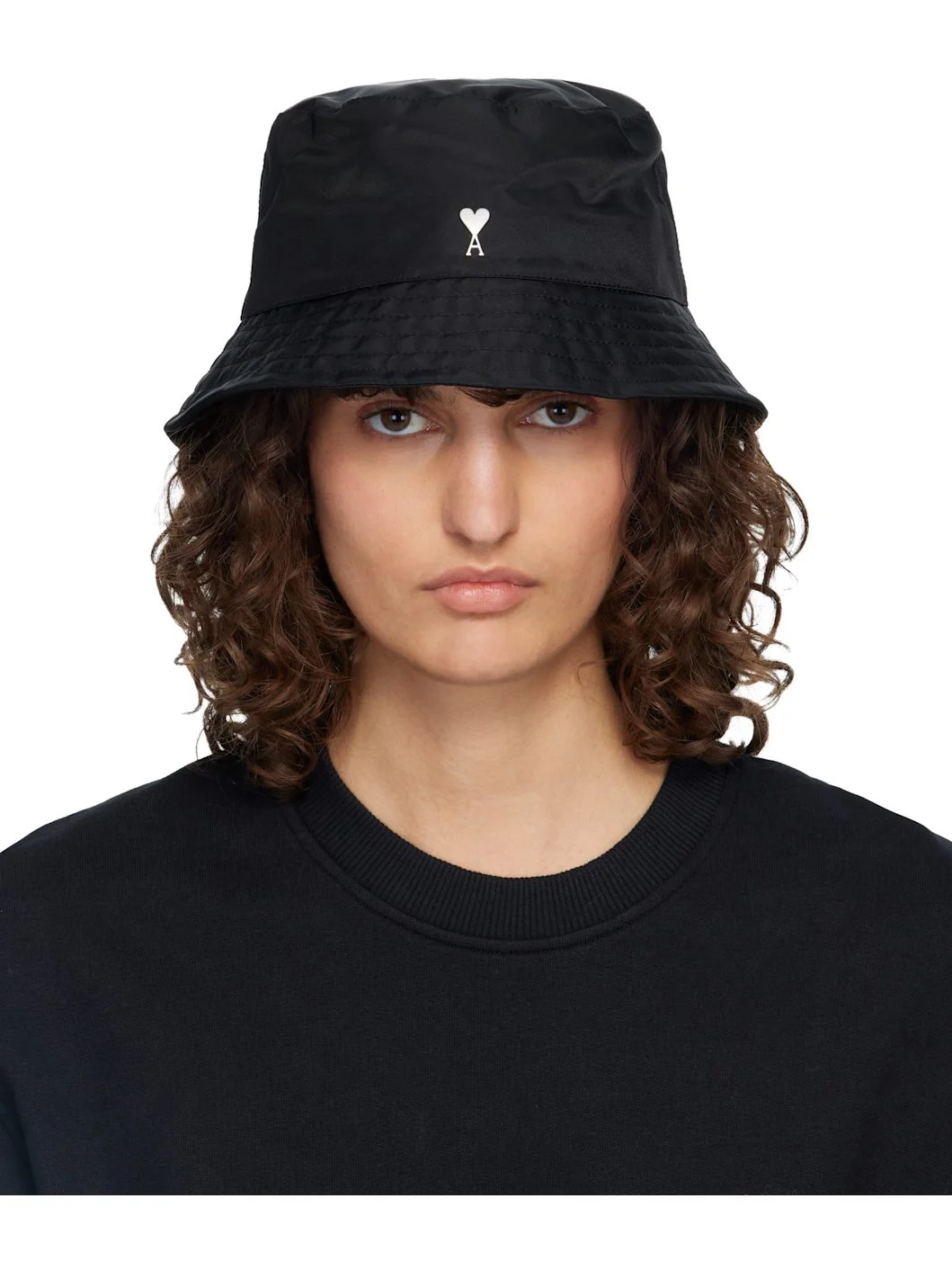 Black Ami de Coeur Stud Bucket Hat - 1
