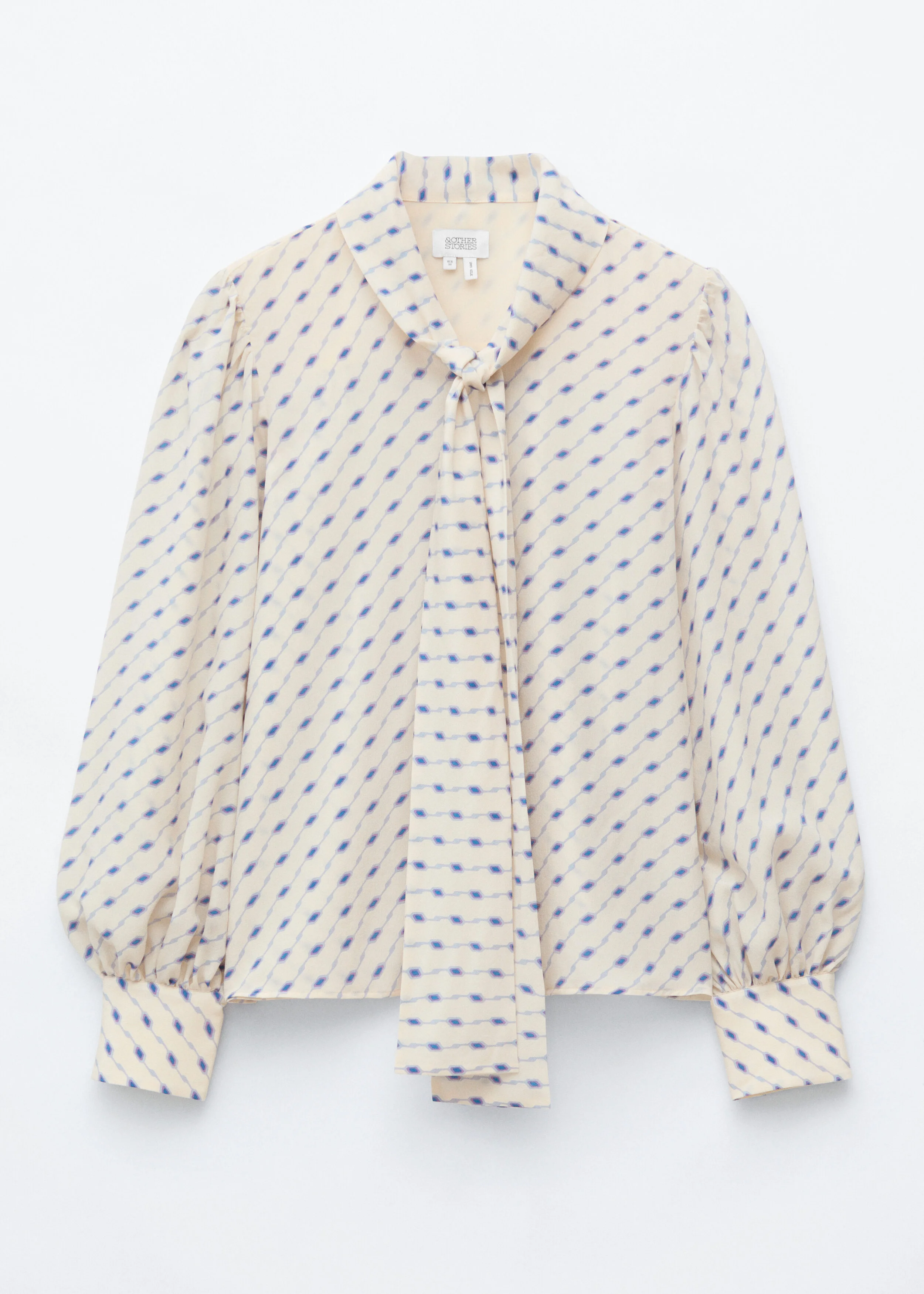 Printed Silk Scarf Blouse - 1