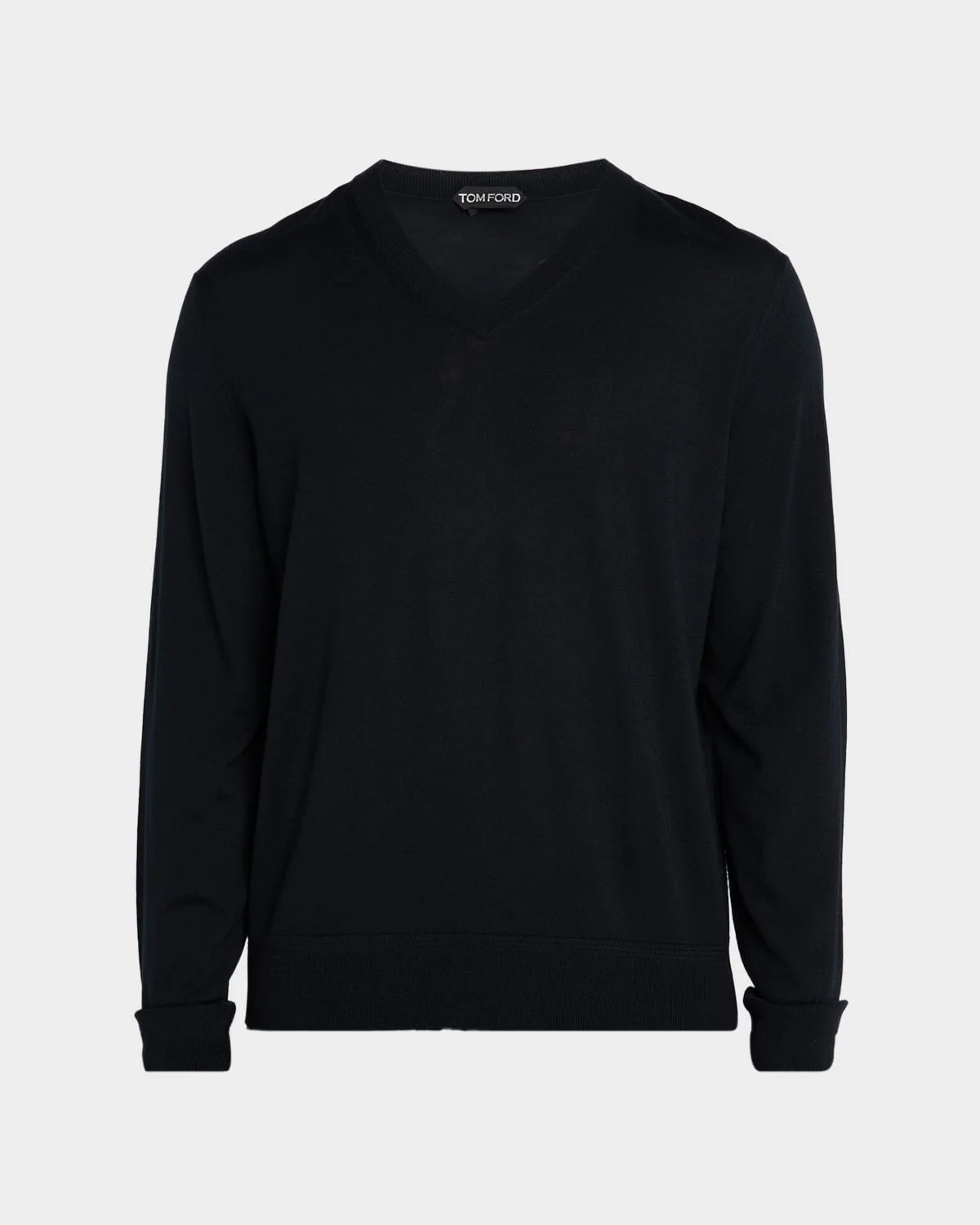 Men's V-Neck Wool-Silk Sweater - 1