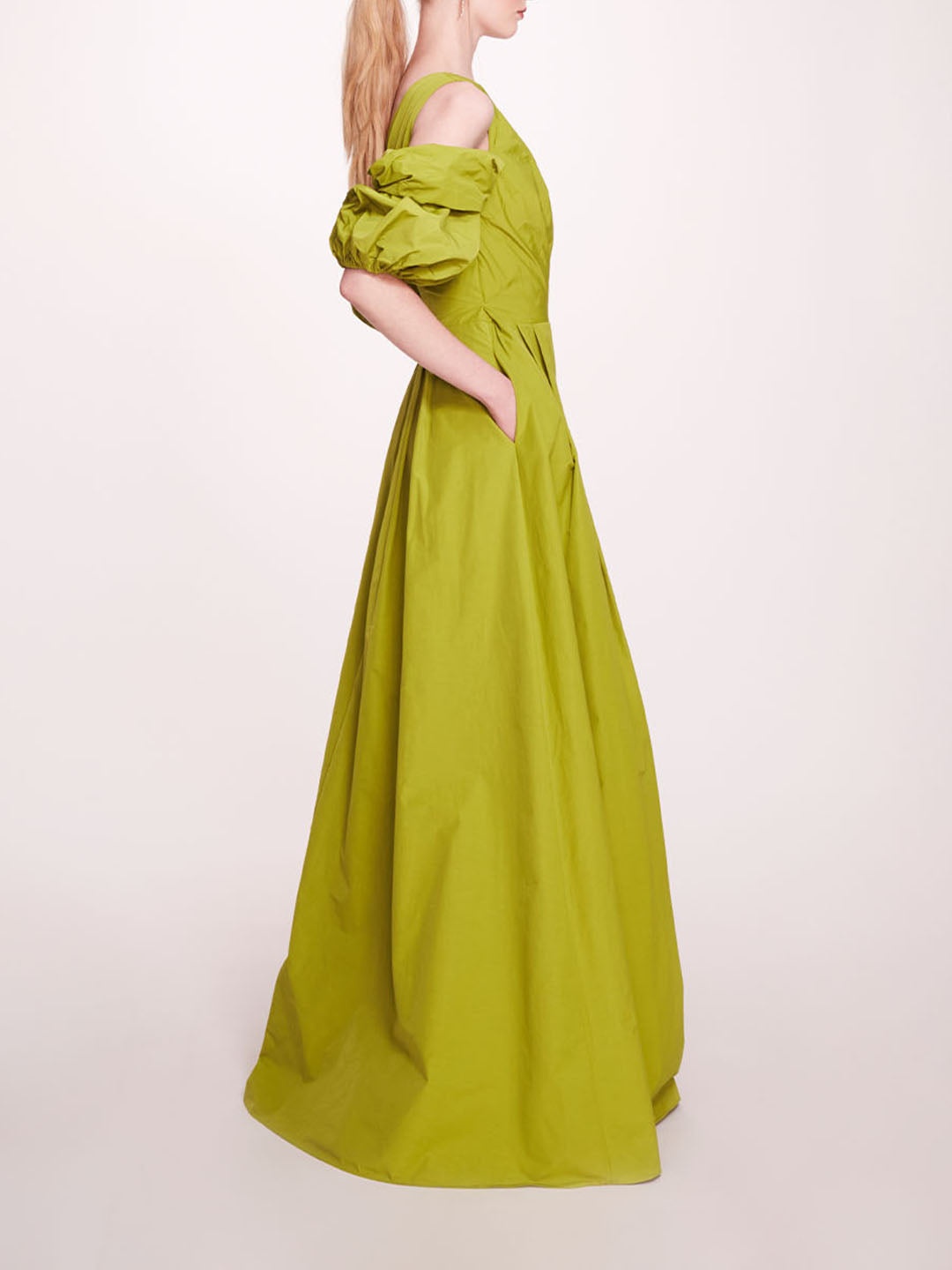 BUBBLE SLEEVE TAFFETA GOWN - 3