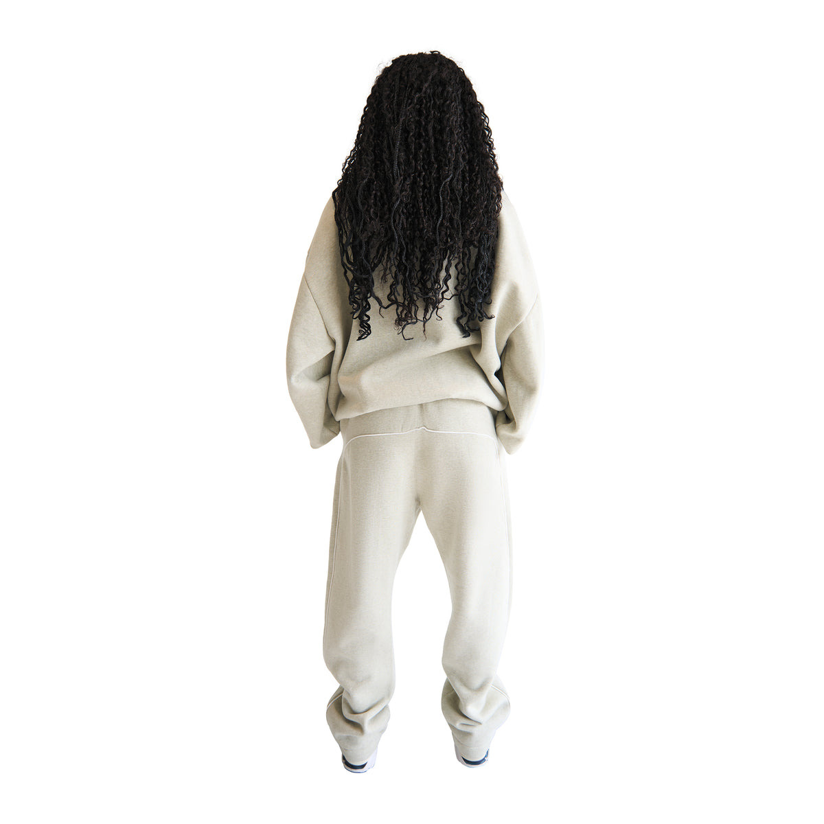 MODERN FIT FLEECE TRACK JACKET (HEATHER STONE/CLOUD WHITE) - 8