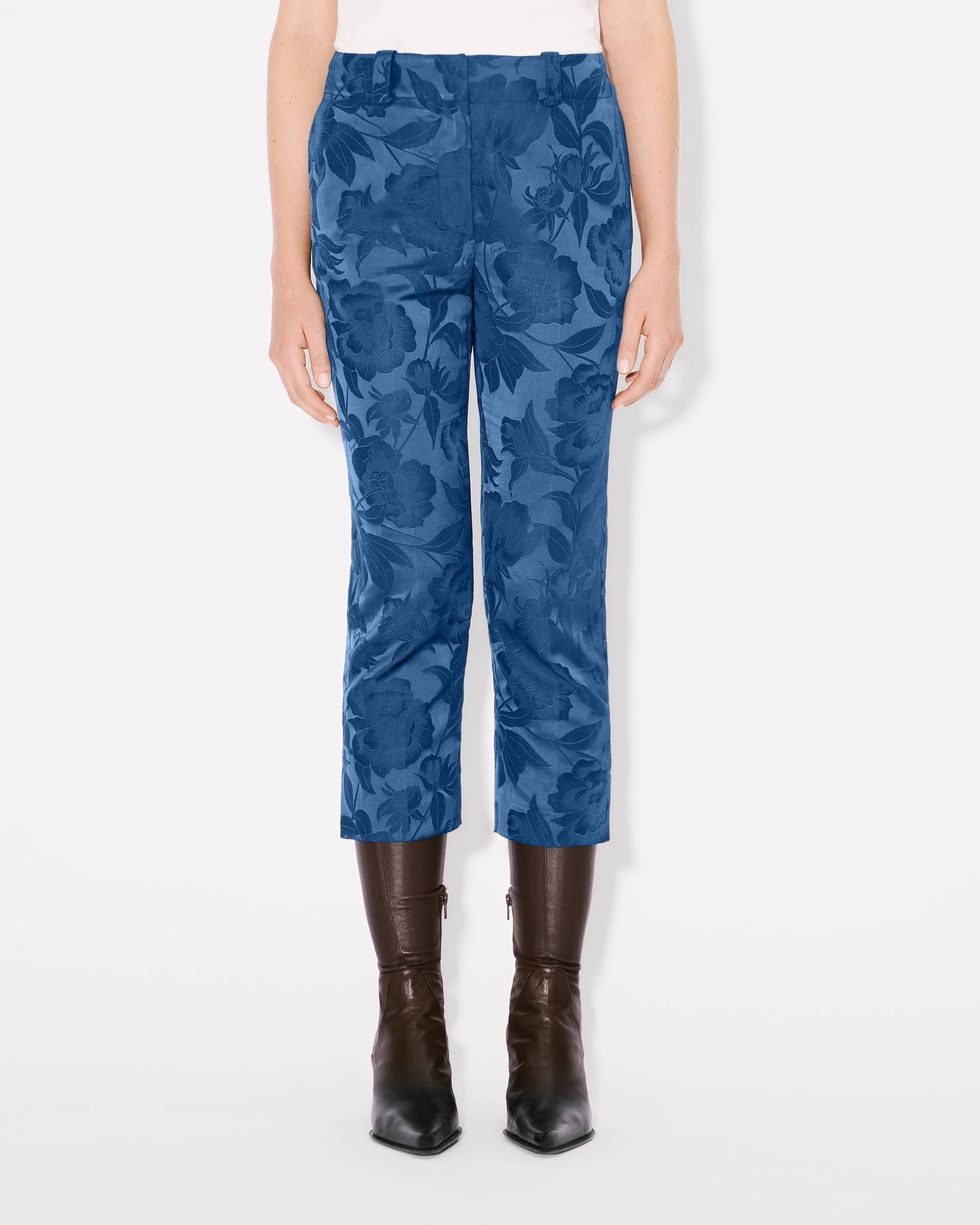 'KENZO Peonies' cropped pants in cotton linen jacquard - 4
