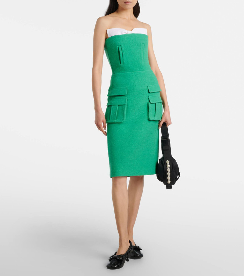 SHUSHU/TONG Bow-detail wool midi dress outlook