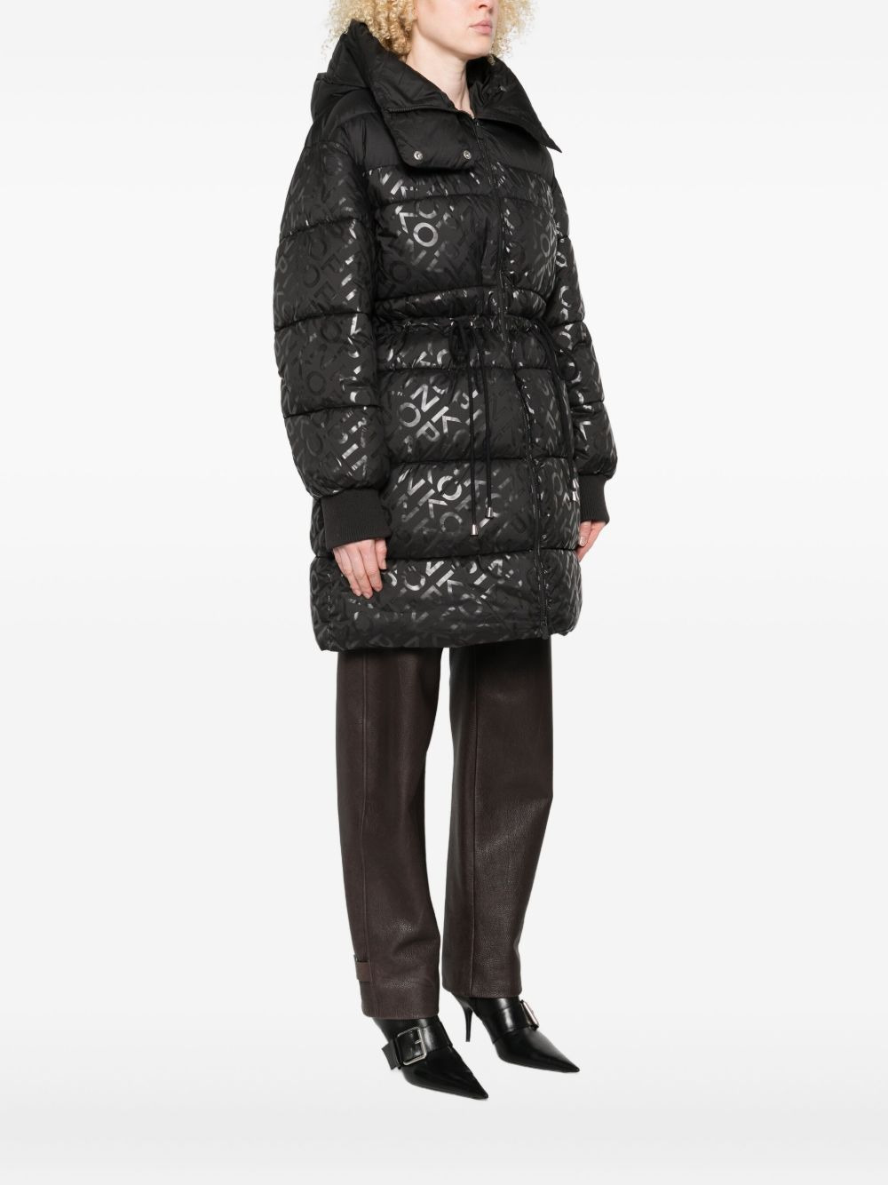 logo-print puffer coat - 3