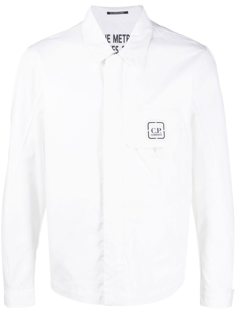 logo-print cotton shirt jacket 1