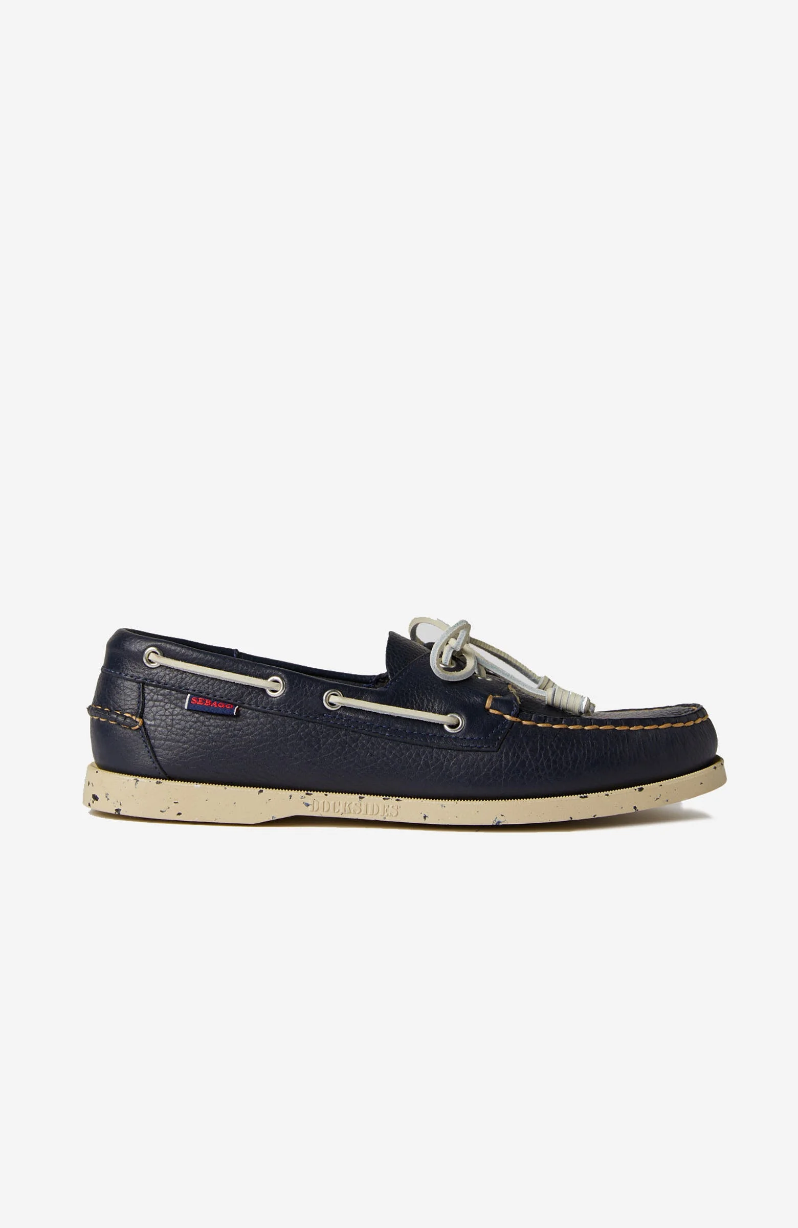 Hammered leather boat shoe - 1