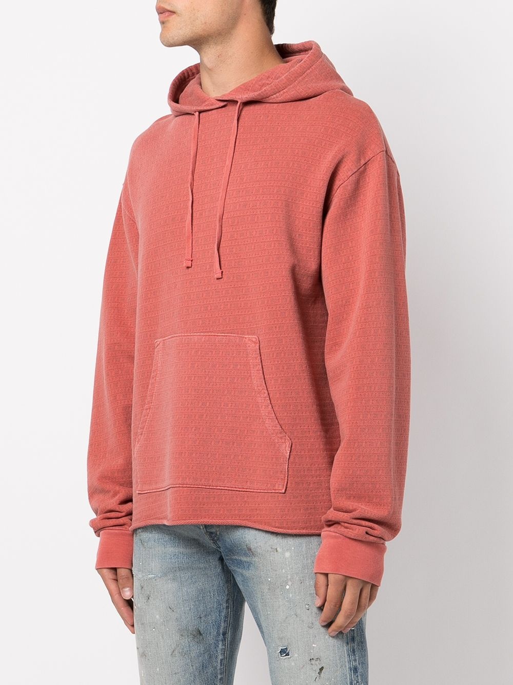 raw edge jacquard Terry hoodie - 3