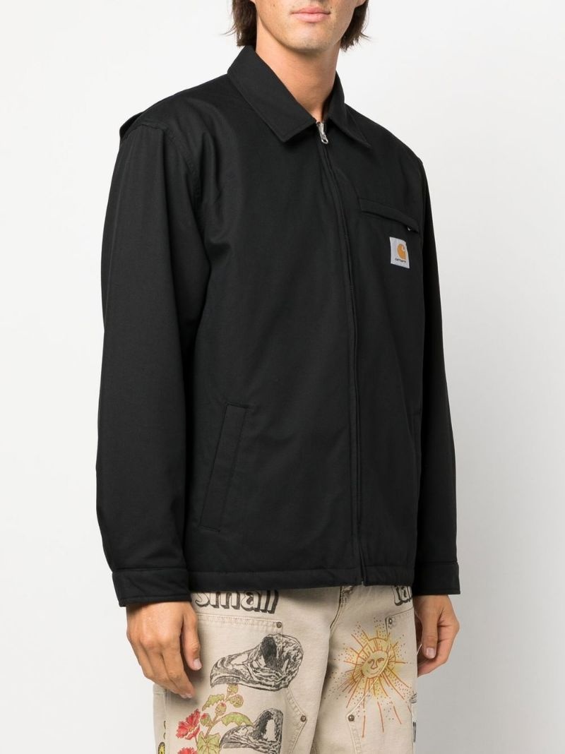 logo-patch zip-up jacket - 3