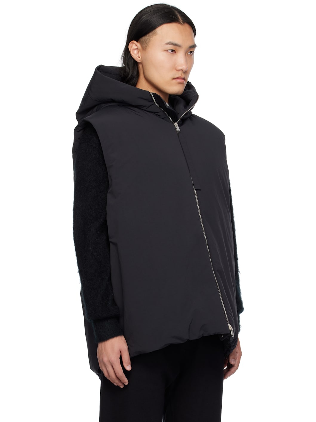 Black Medium Fill Down Vest - 2