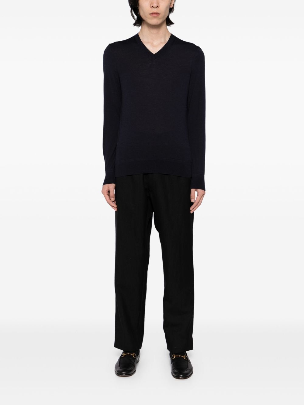 V-neck knitted T-shirt - 2