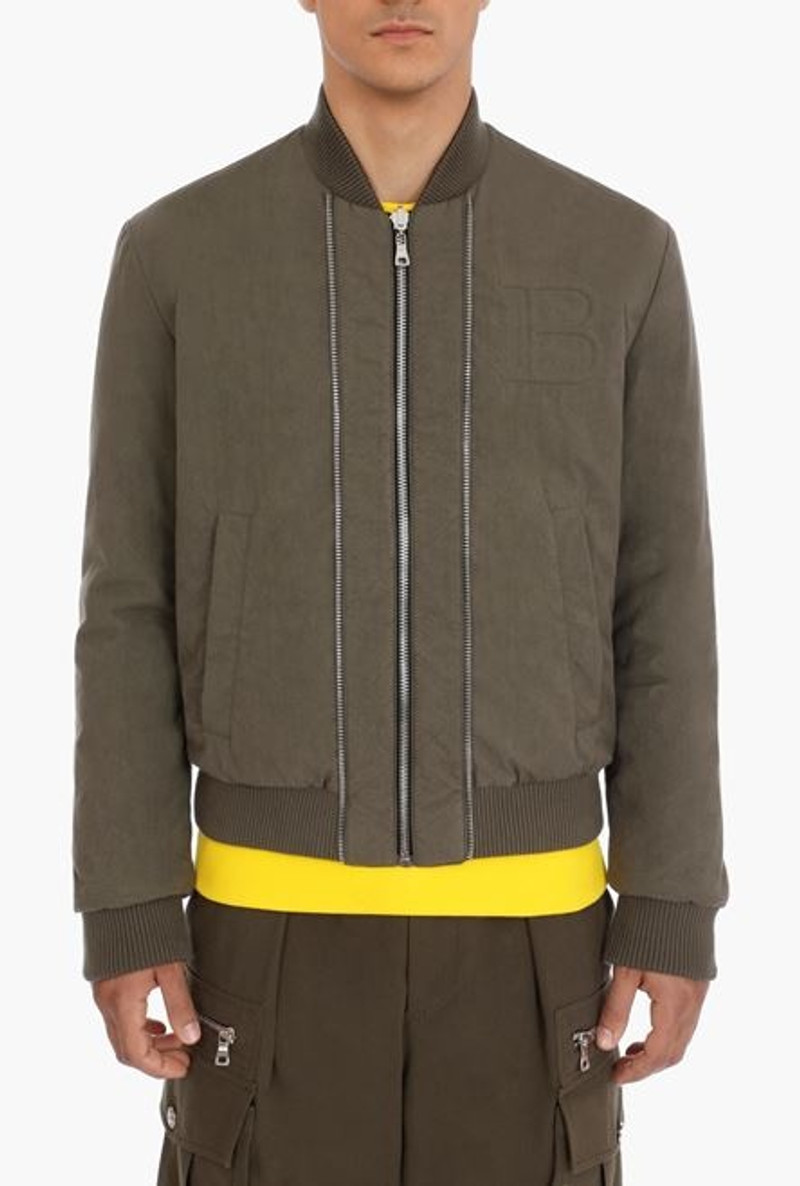 Reversible khaki cotton bomber jacket 5