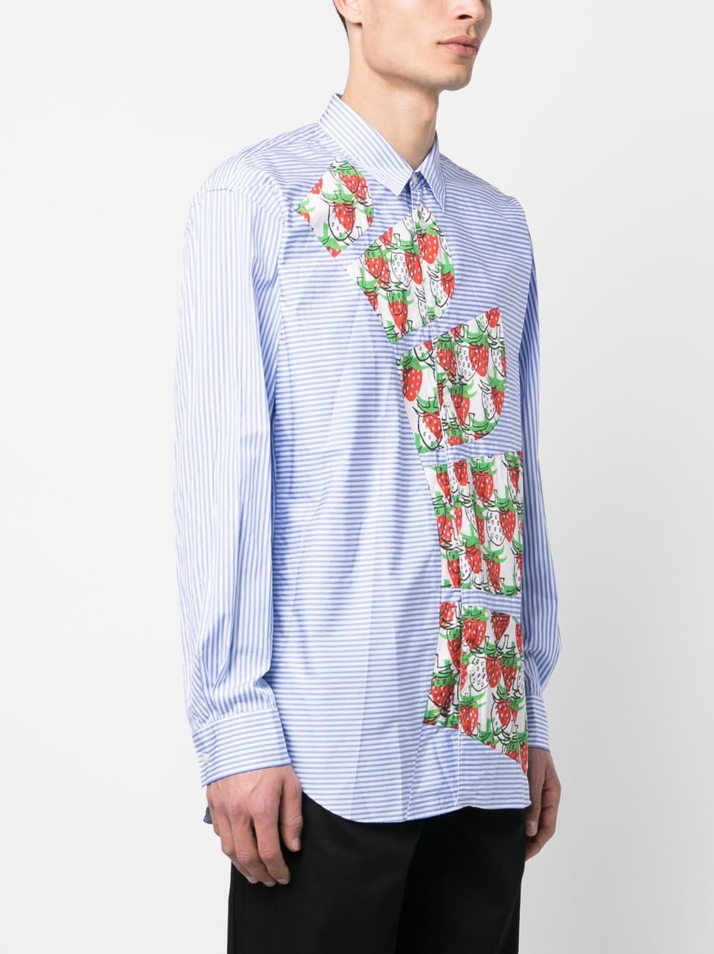 x Brett Westfall strawberry-motif striped shirt - 3