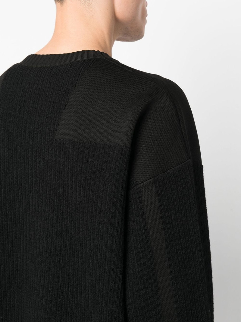 ribbed-knit panelled jumper 5