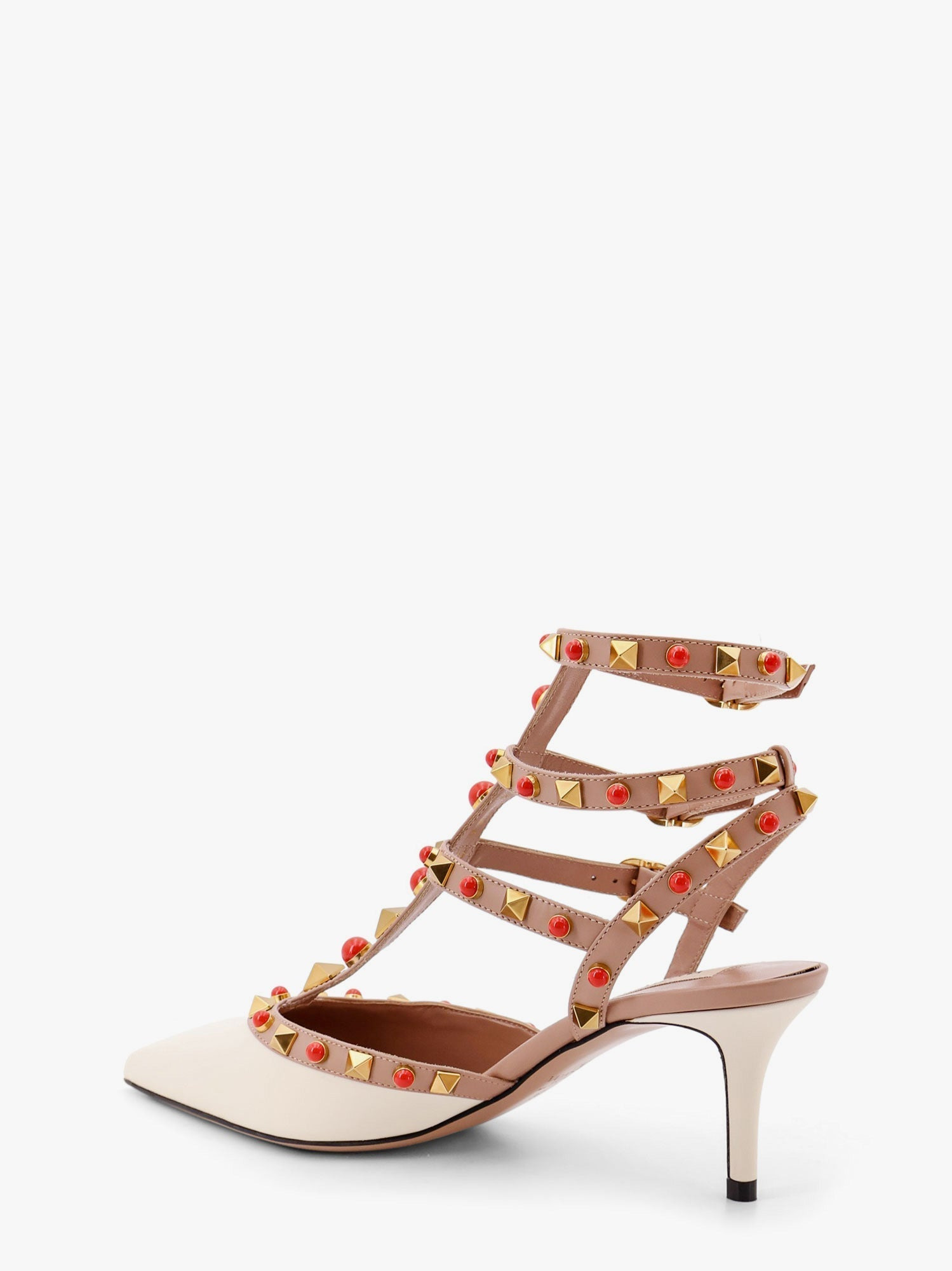 Valentino Garavani Women Rockstud Leather Slingback With Cabochon Stones - 3