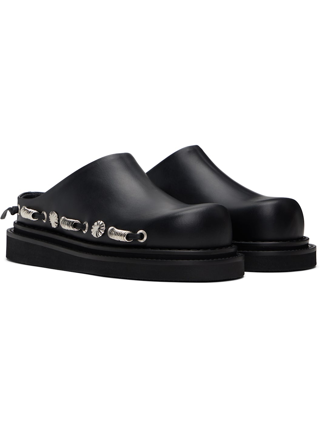 Black Leather Slip-on Loafers - 4