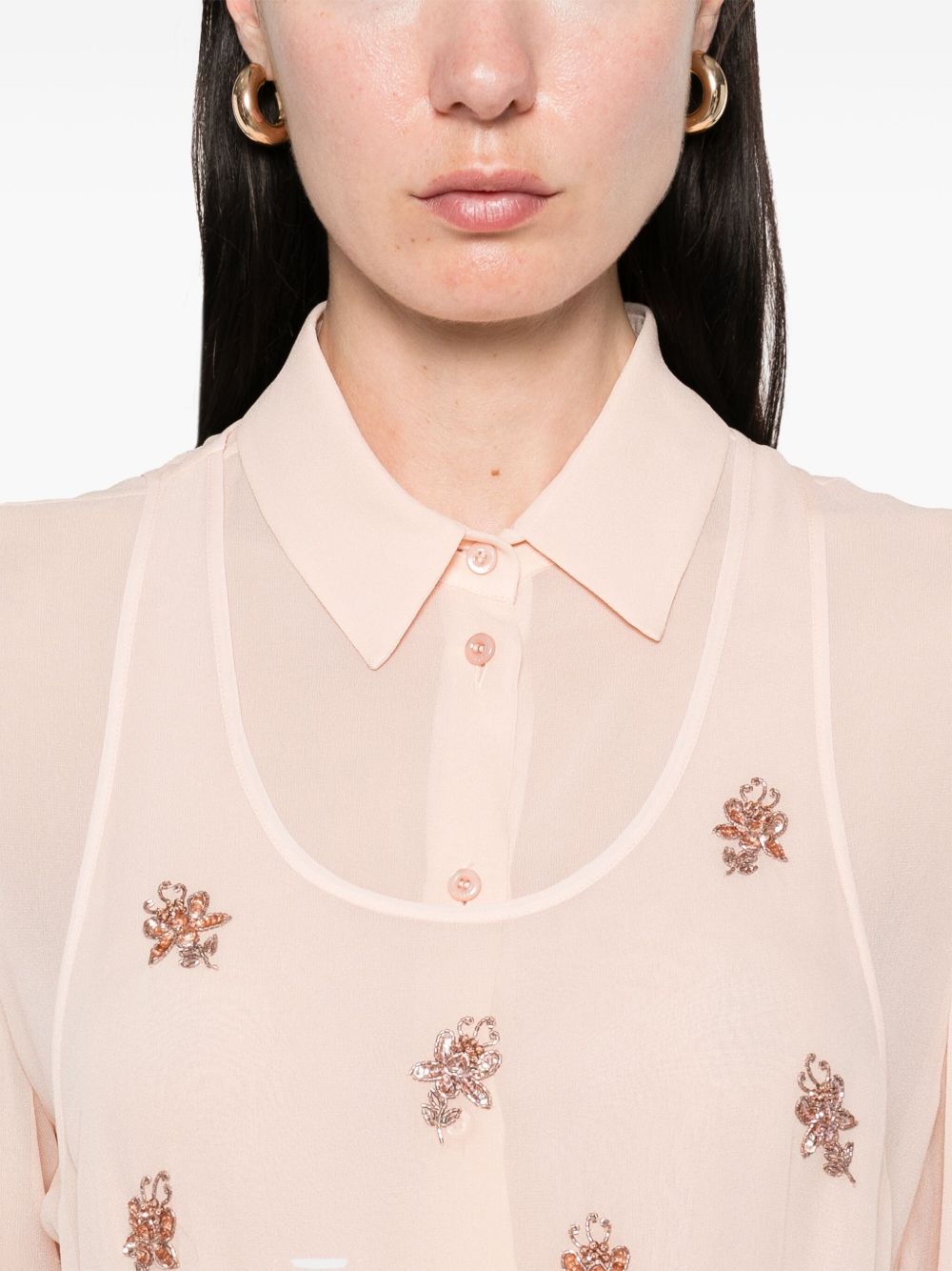 embroidered georgette shirt - 4