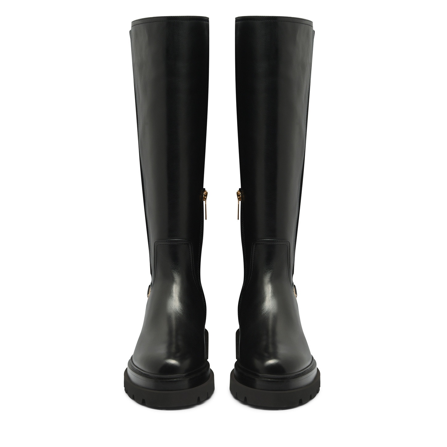 Women's black leather boot - 5
