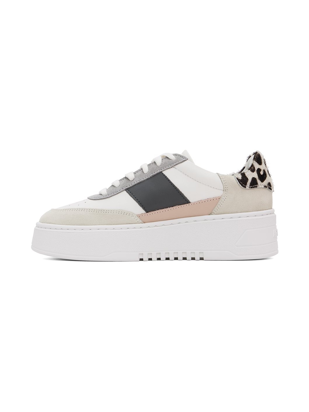 White & Gray Orbit Vintage Sneakers - 3