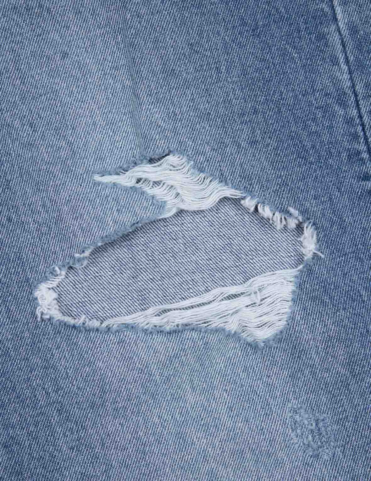 SEAGULL AND HEART EMBOSSED FASHION FIT JEANS - 8