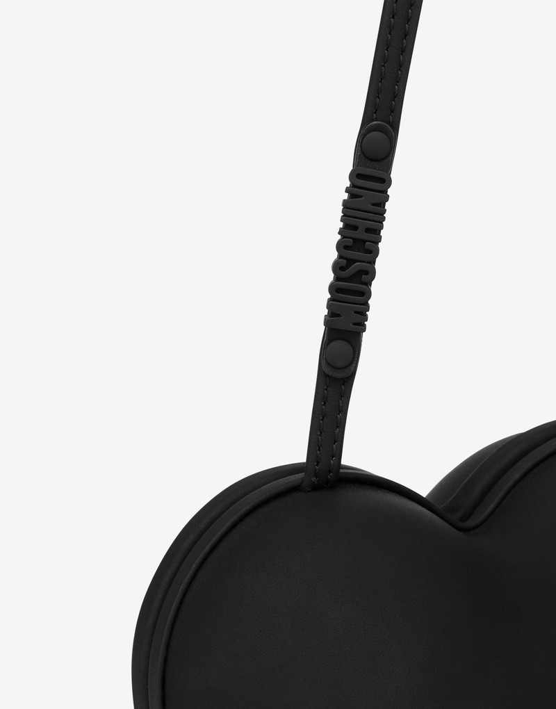 RUBBERISED NAPPA LEATHER MOSCHINO HEARTBEAT BAG 4