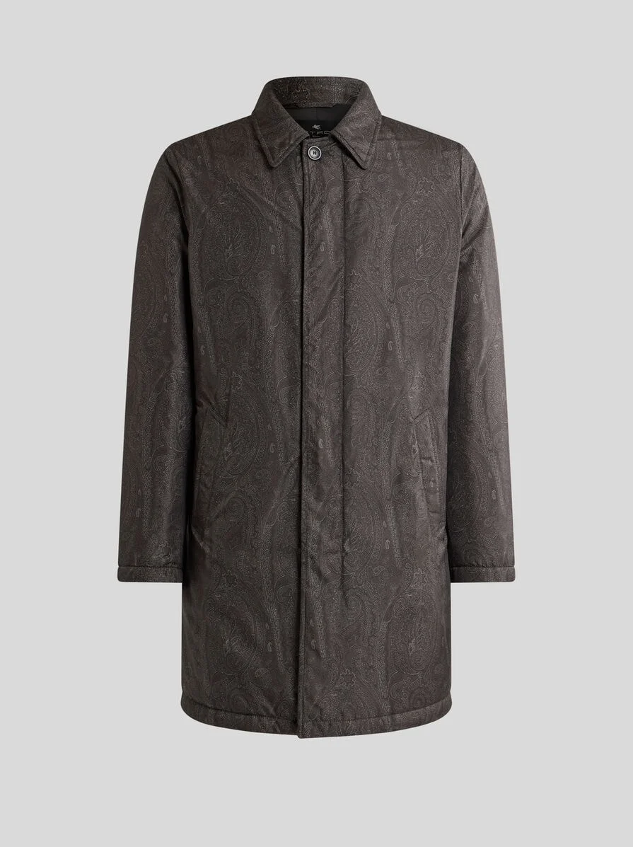 PADDED RAINCOAT WITH ARNICA MOTIF - 1