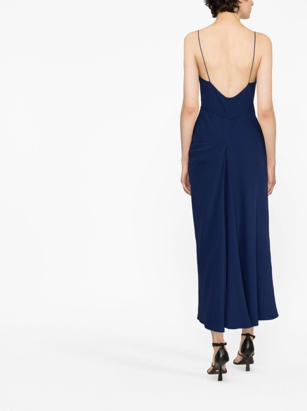 spaghetti-strap draped dress - 3