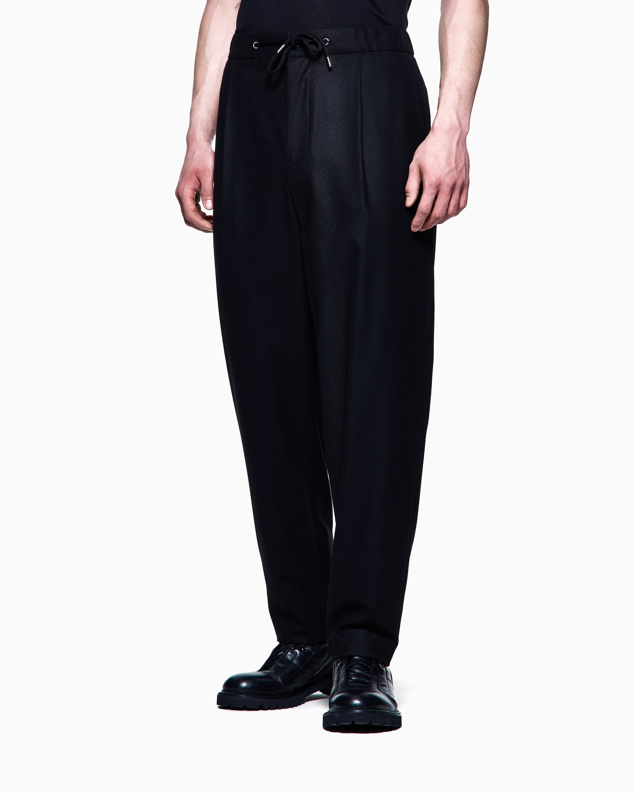 SINGLE-PLEAT CASHMERE DRAP TROUSERS - 4