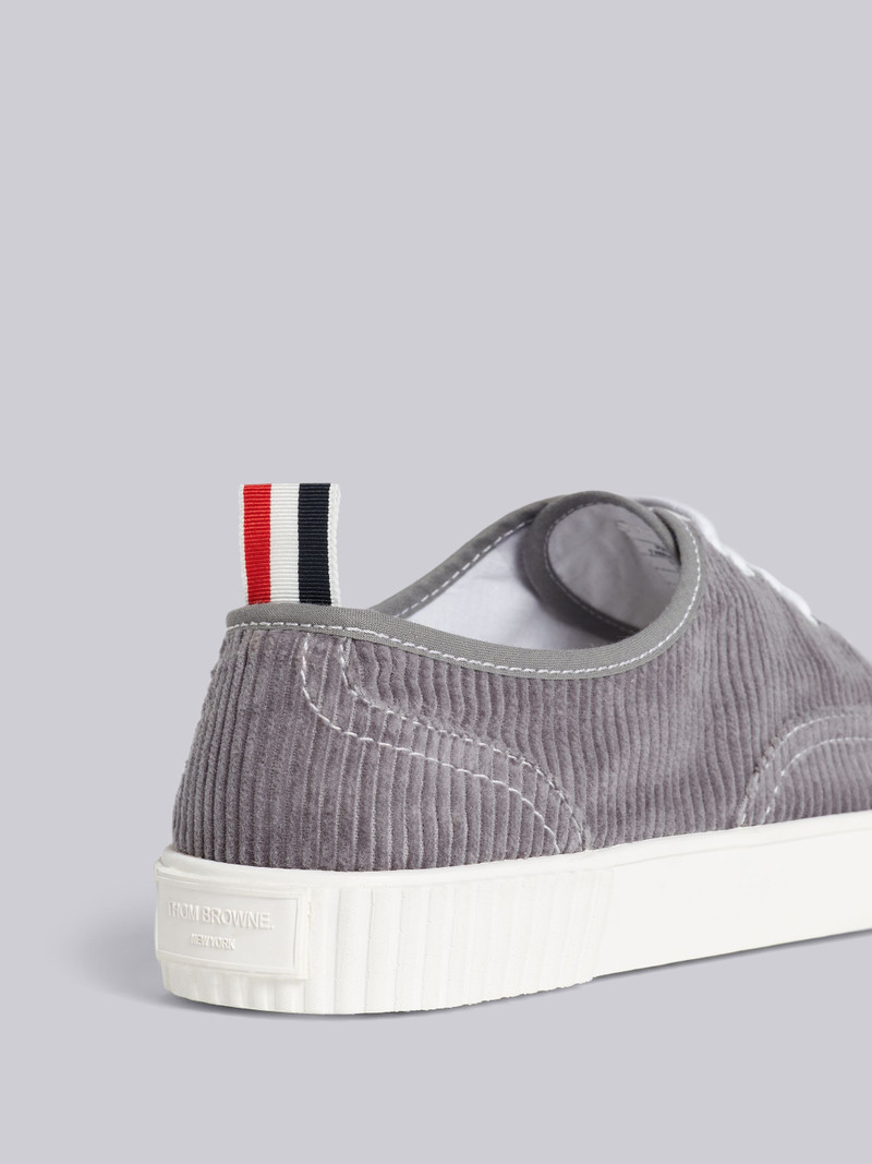 Thom Browne Dark Grey Cotton Corduroy Heritage Trainer outlook