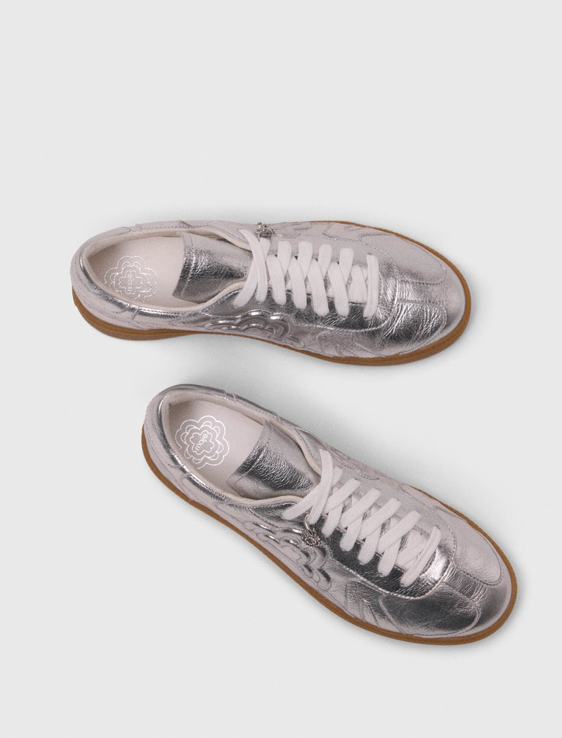 Metallic leather sneakers 5