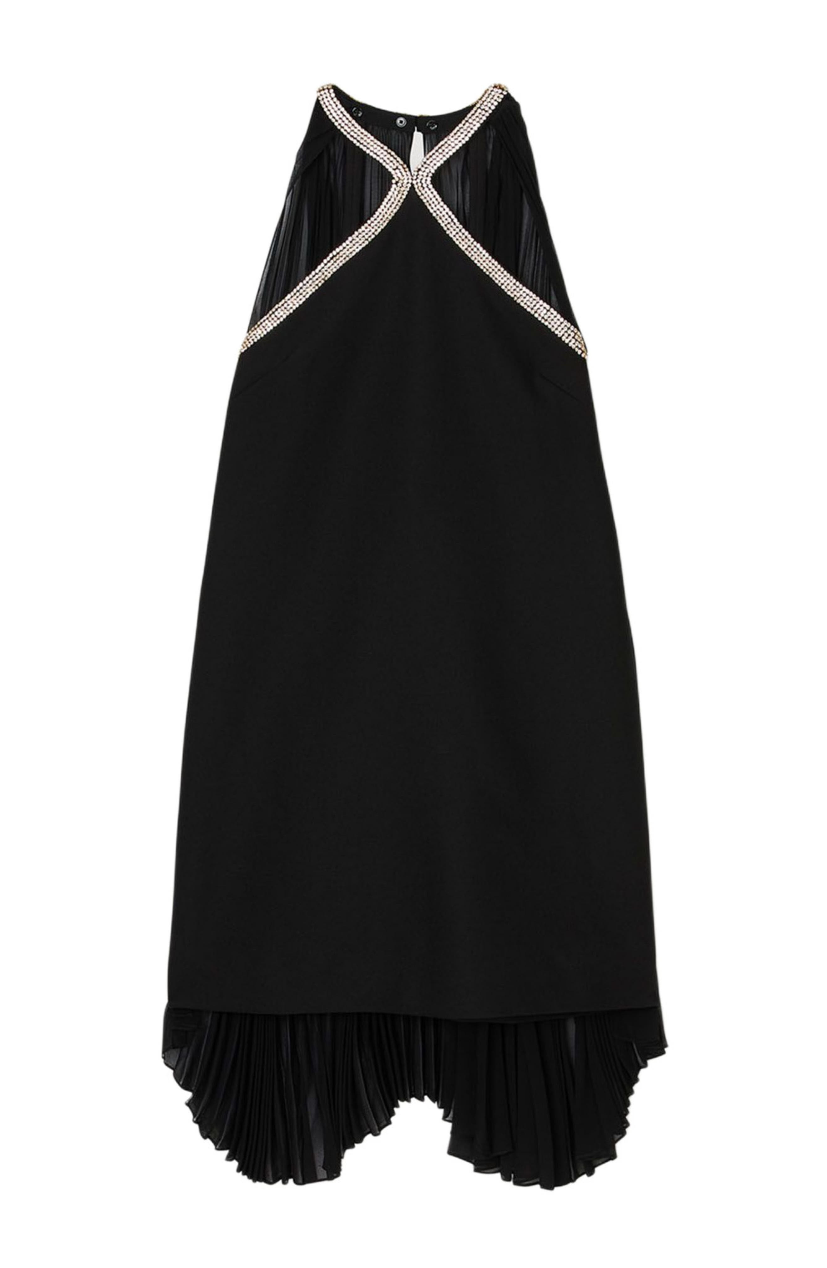 SANDRO Short cape dress with rhinestones in Black at Nordstrom - 5