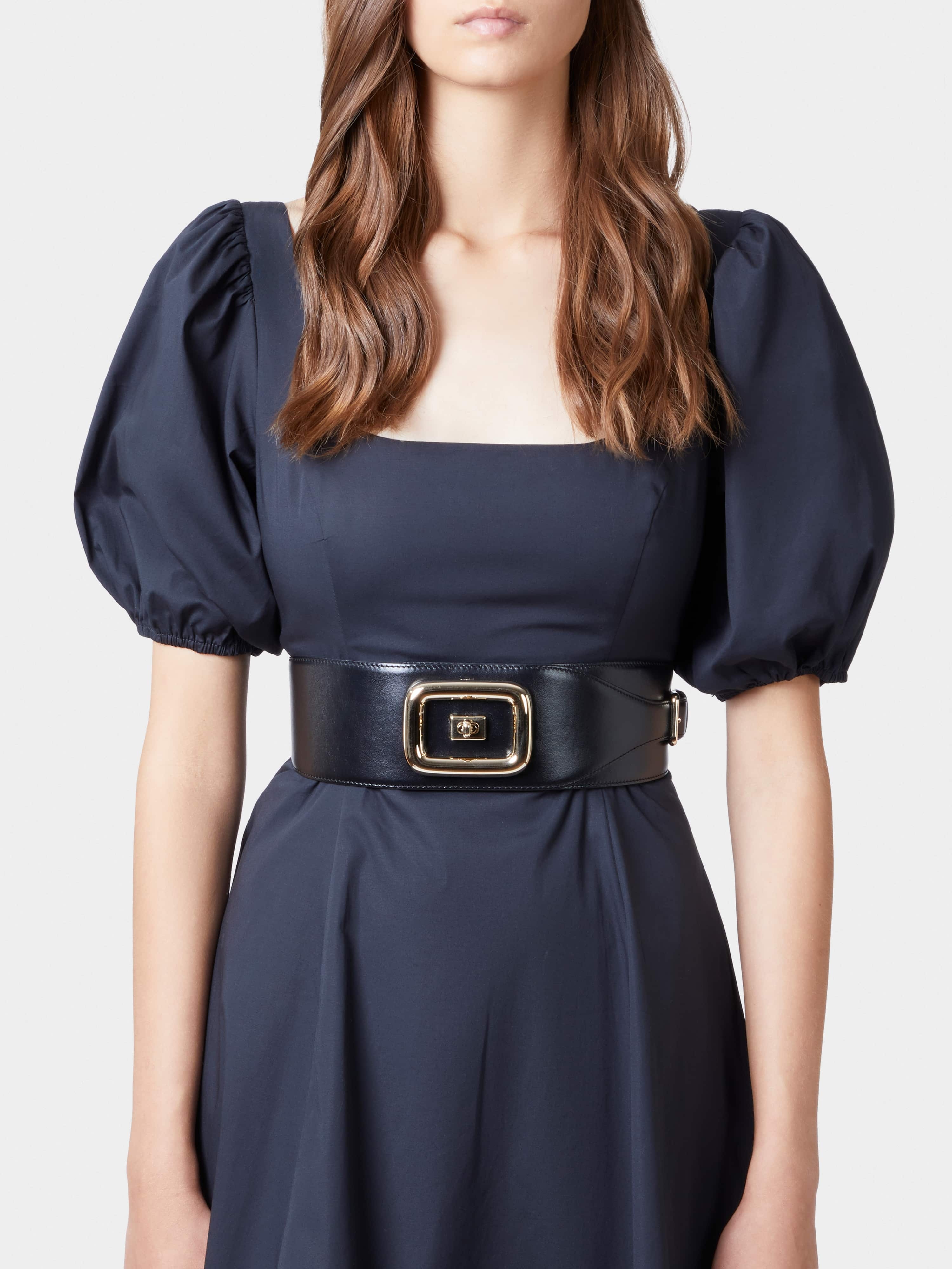 Viv' Choc Metal Buckle Belt in Leather - 3