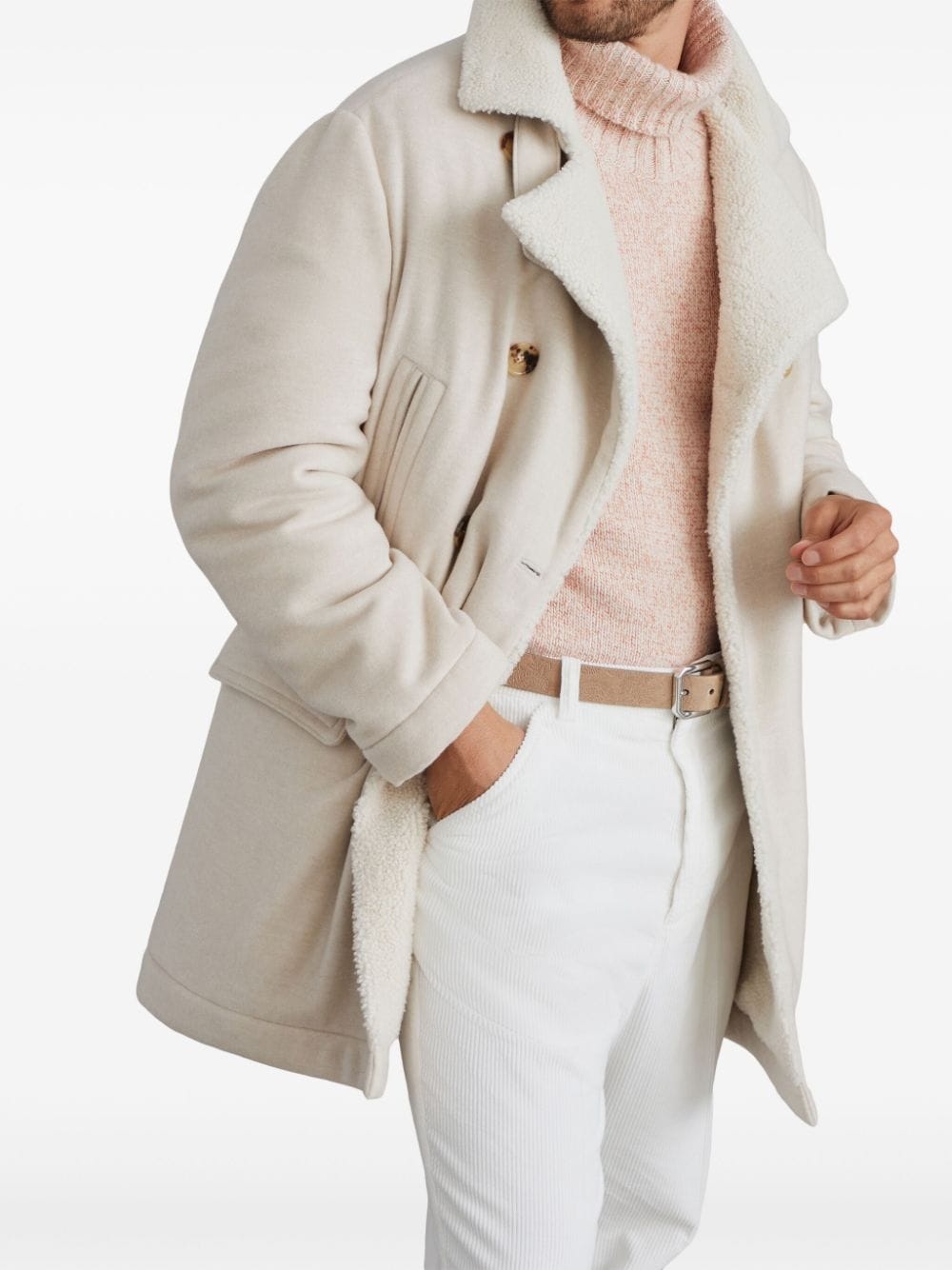 double-breasted wool coat - 6
