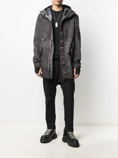 11 by Boris Bidjan Saberi stonewashed jacket with thumb holes outlook