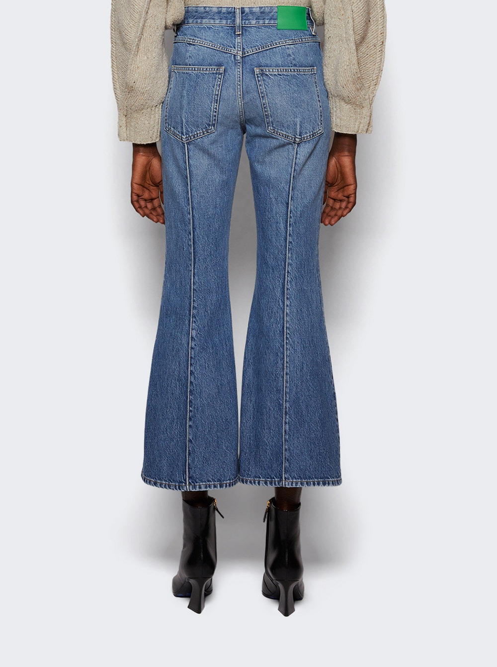 Cropped Kick Jeans Mid Blue - 5