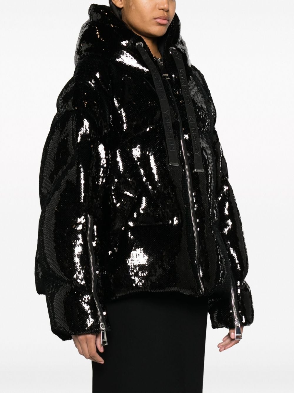sequined padded jacket - 3